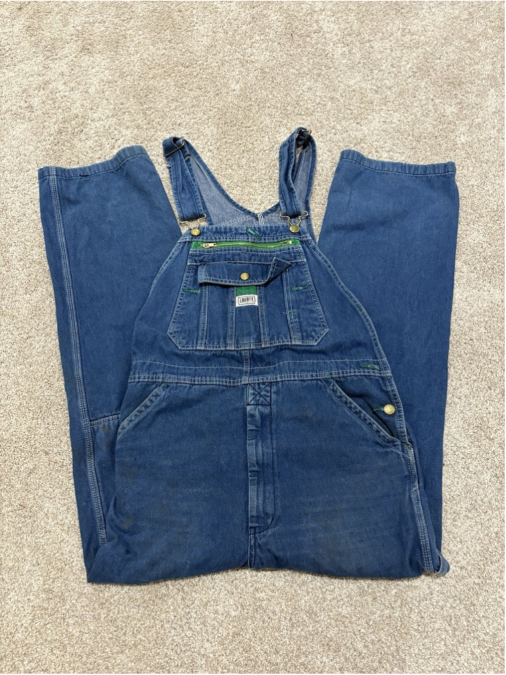 Liberty Men’s Duck Bib Overalls 34 X 32 Denim Utility Workwear